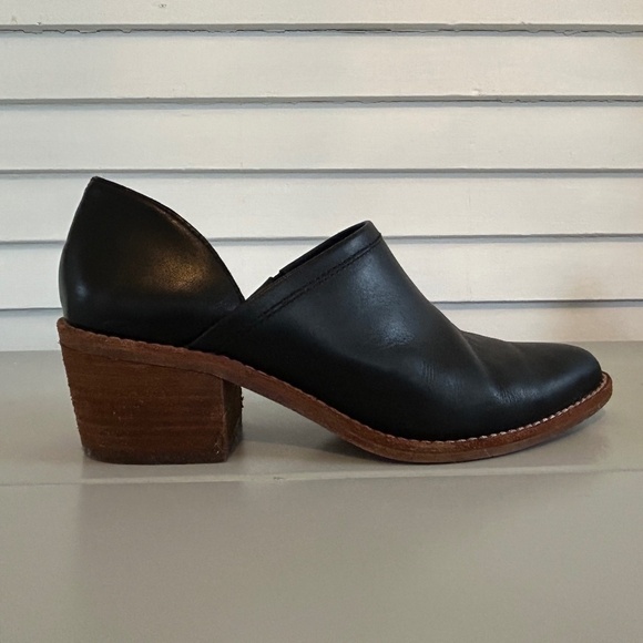 Madewell Black Leather Low Cut Booties Sz 6.5